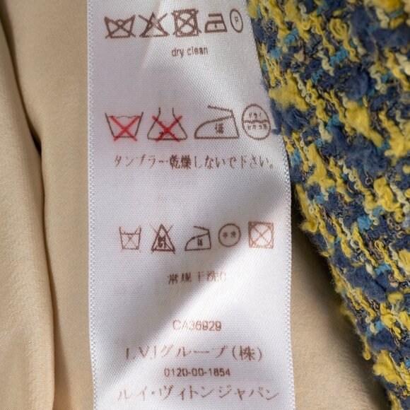 Louis Vuitton Resort 2014 Yellow & Blue Cotton-Tweed Mini Skirt - Picture 9 of 10